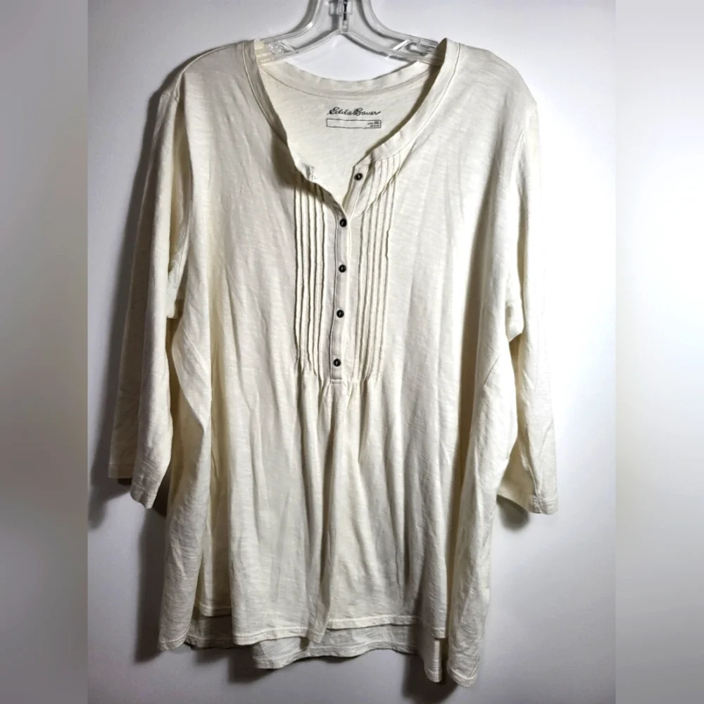 Eddie Bauer white crew neck tunic      women's 2X  #2125